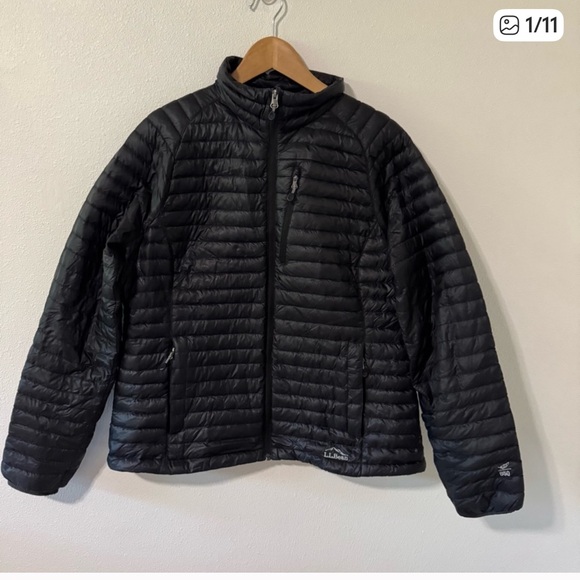 L.L.Bean Ultralight 850 Goose Down Gorpcore Downtek Water-Repellent Black Coat,L - Picture 1 of 11
